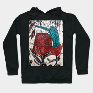 Blue Bird Woodcut Hoodie